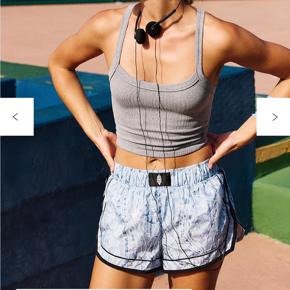 NWOT FP Movement Women's Varsity Blues Printed Shorts, Size S